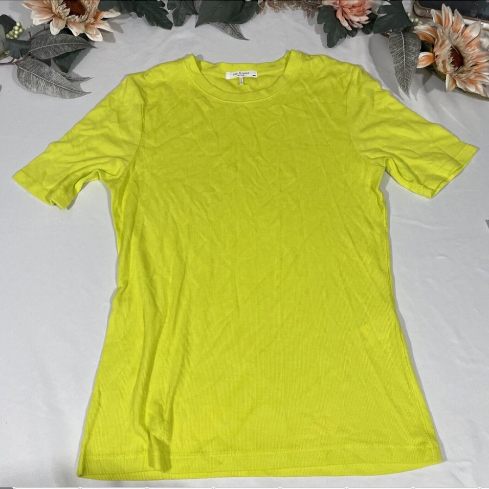 NWD $115 Rag & Bone The‎ Rib Slim Tee in Fresh Lime [ Medium ] #5326 - Picture 2 of 14